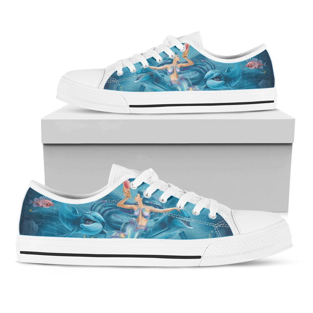 low-top-shoes-australia-beautiful-mermaid-with-dolphin