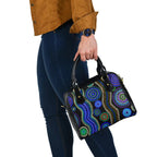 Shoulder Handbag - Aboriginal Dot Unique Style Blue - Vibe Hoodie