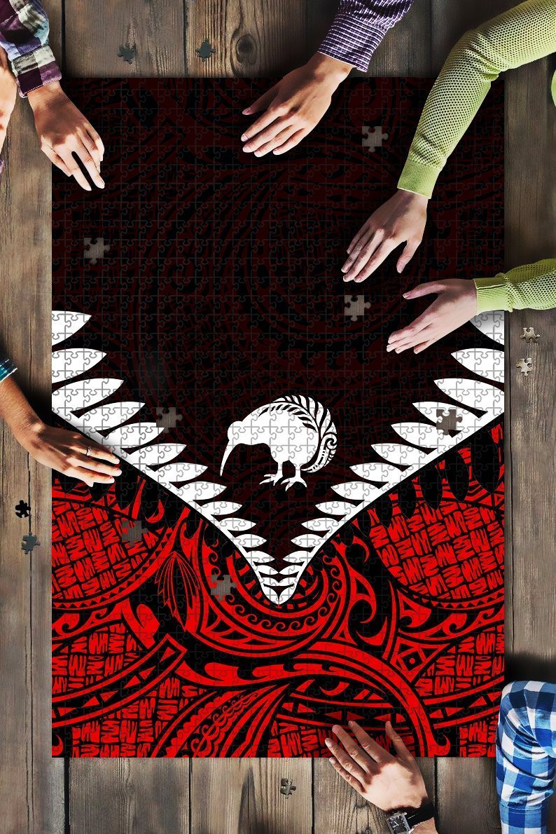 kiwi-silver-fern-classic-jigsaw-puzzle-red