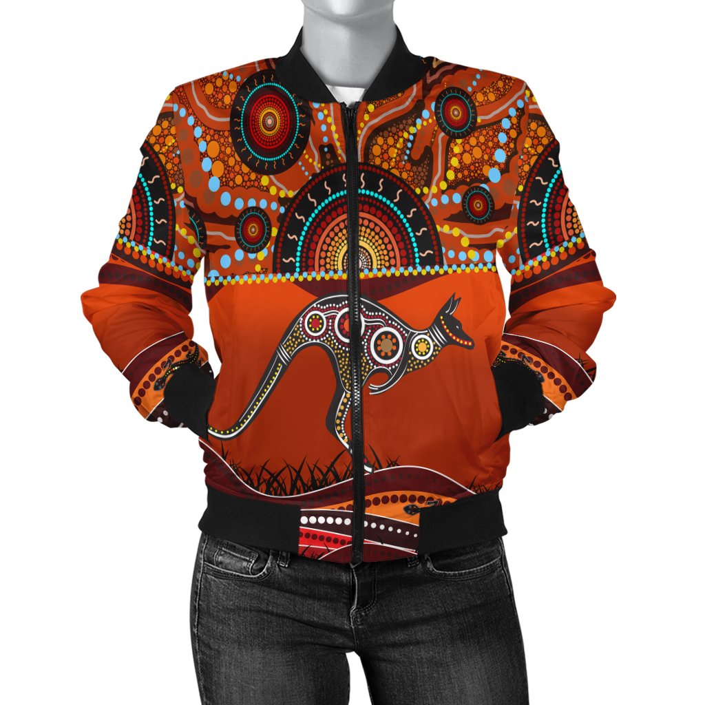 aboriginal-womens-bomber-jacket-kangaroo-with-dot-painting