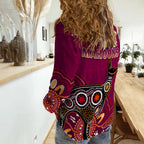 maroons-rugby-women-casual-shirt-queensland-kangaroo-aboriginal-dot-paintings