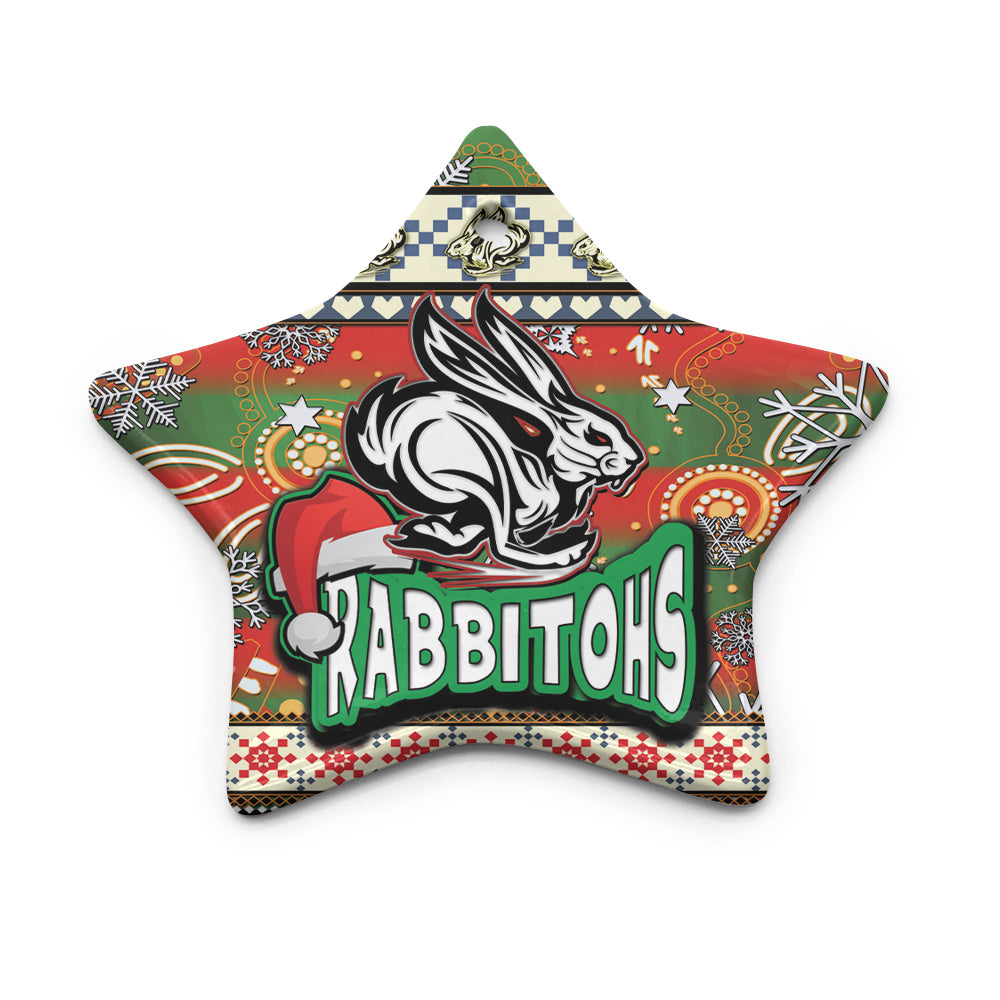 rabbitohs-rugby-christmas-ceramic-ornament-xmas-rabbitohs-christmas-balls-snowflake-with-aboriginal-patterns