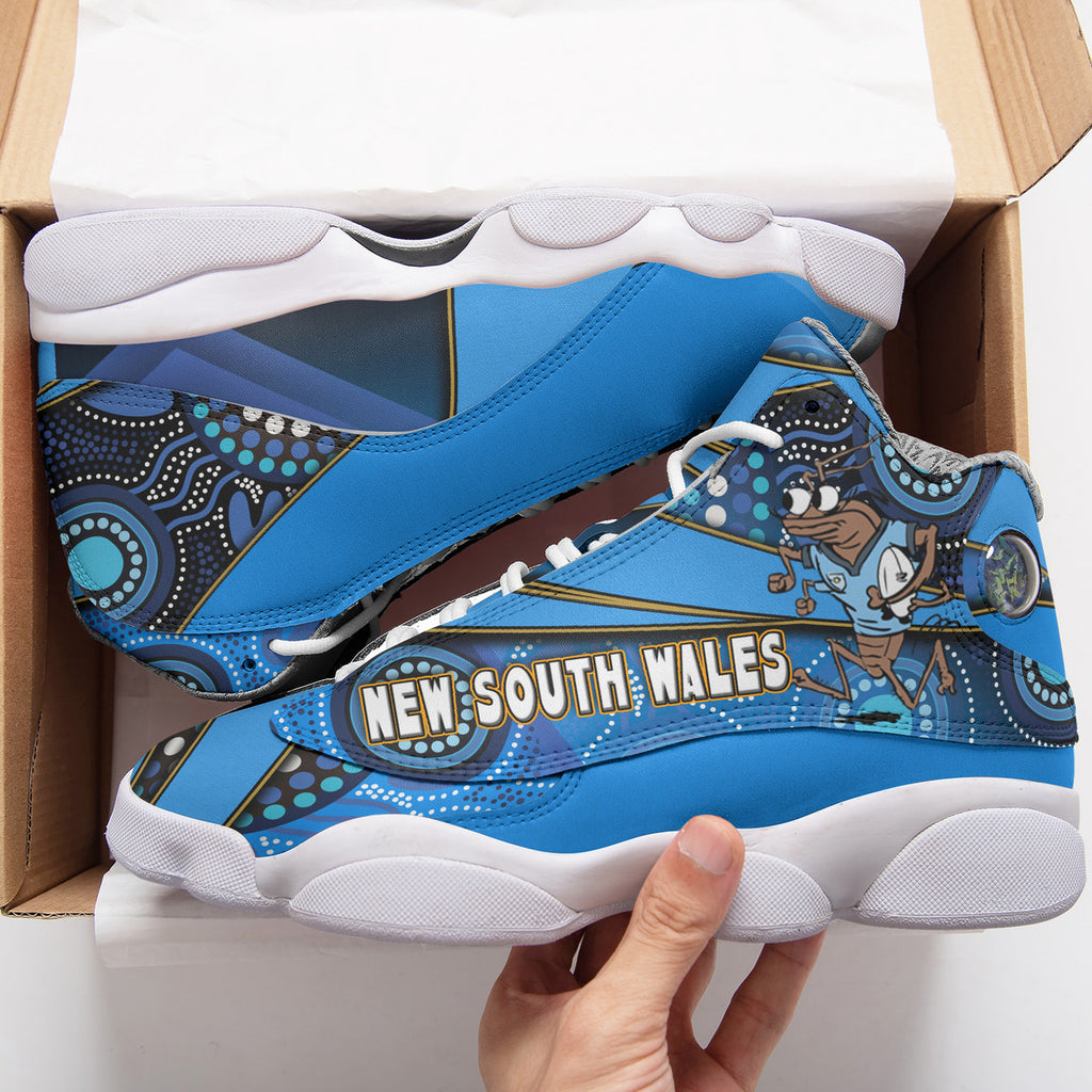 new-south-wales-rugby-league-team-high-top-basketball-shoes-j13-new-south-wales-blues-mascot-aboriginal-art-state-of-origin-sneakers-j13
