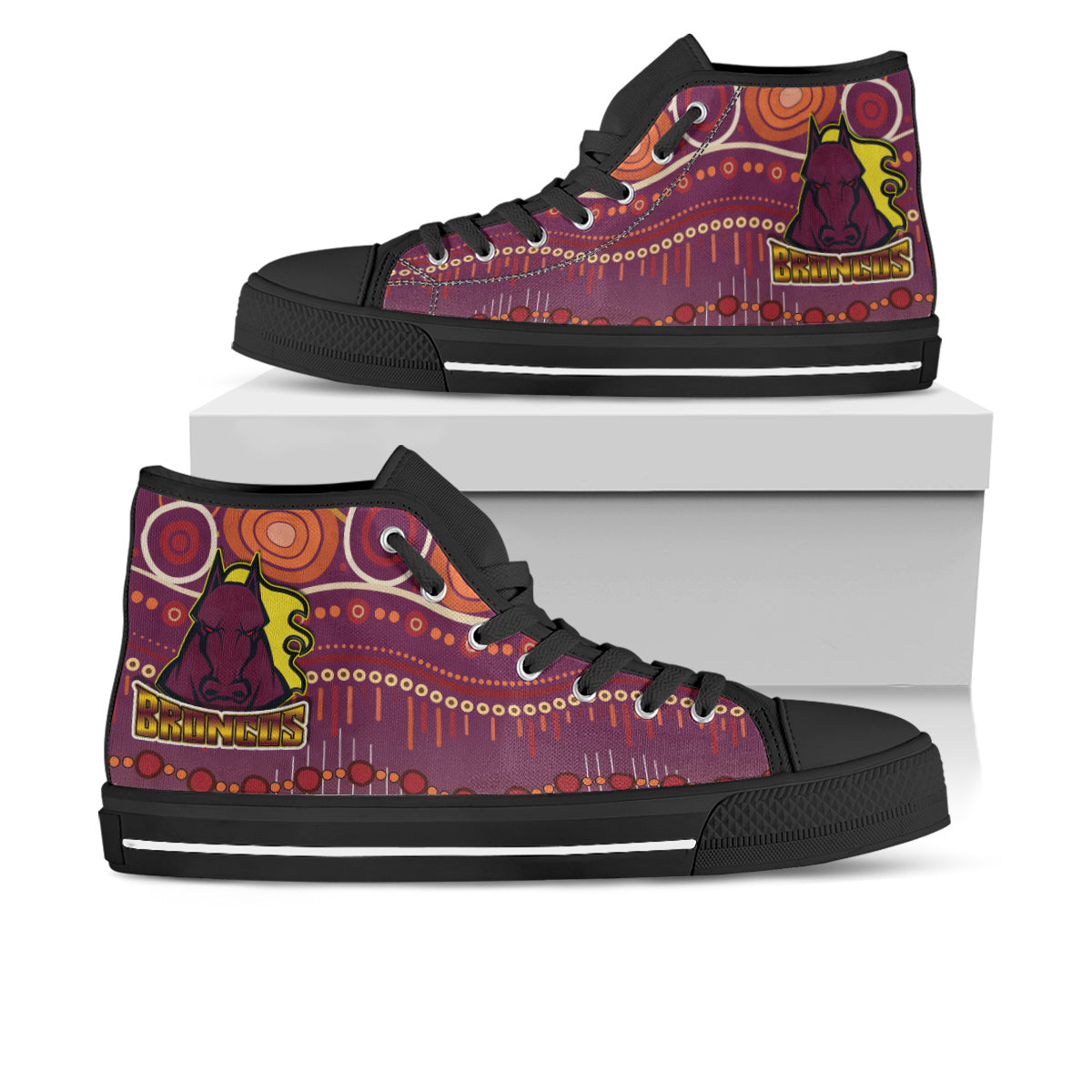 broncos-rugby-high-top-shoes-horse-aboriginal-patterns