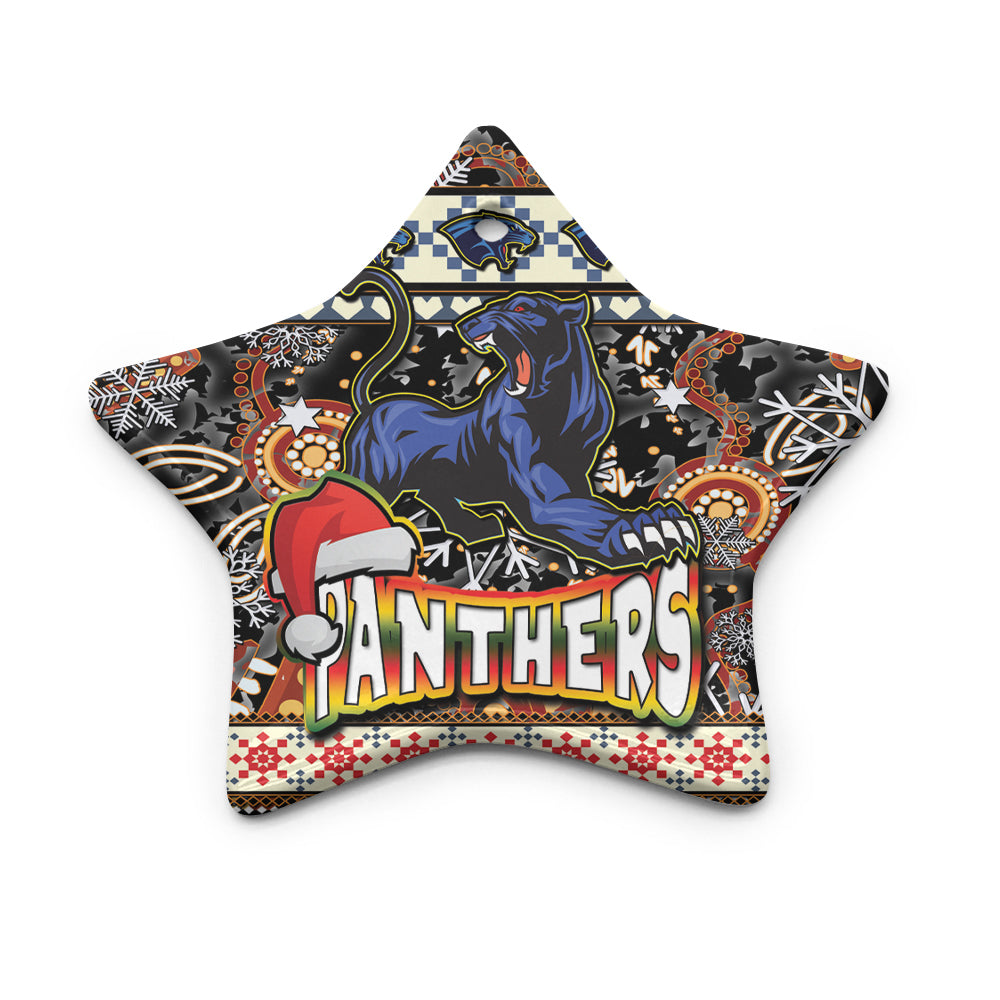 panthers-rugby-christmas-ceramic-ornament-xmas-panthers-christmas-balls-snowflake-with-aboriginal-patterns