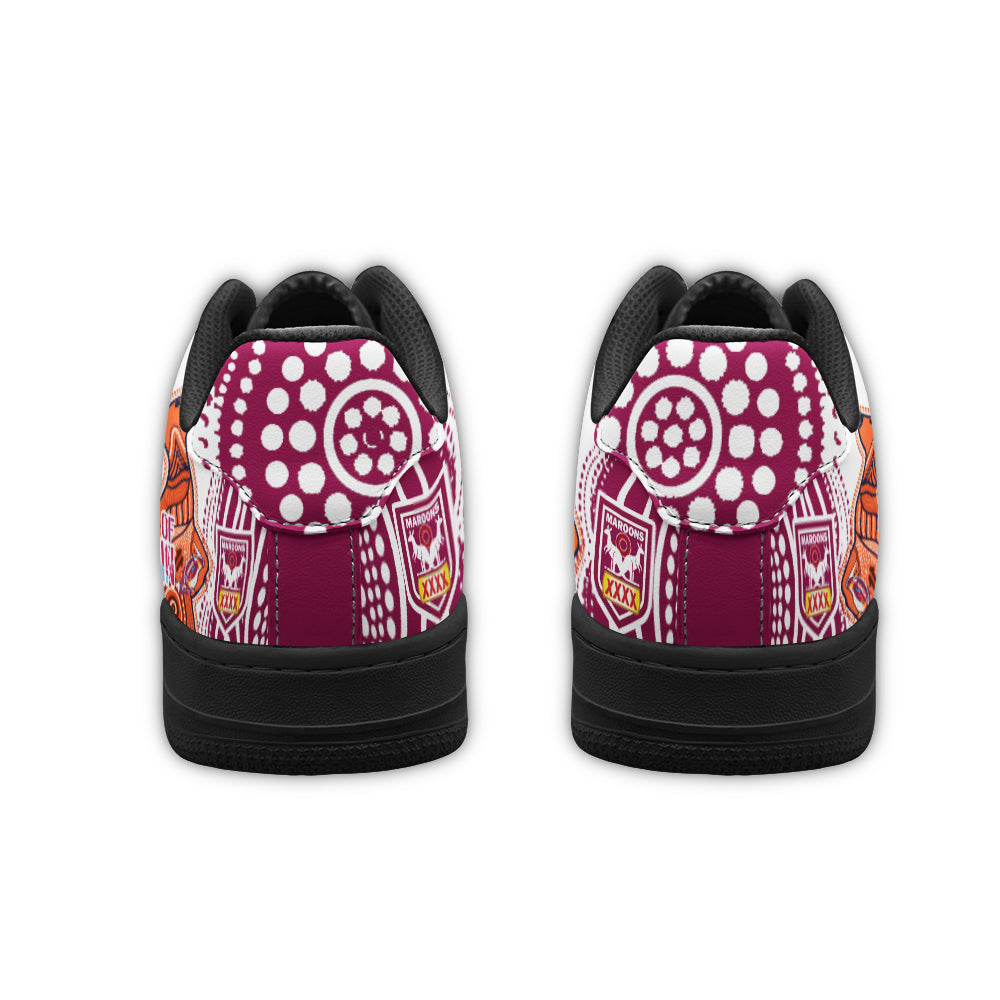 queensland-rugby-league-team-low-top-sneakers-f1-maroons-indigenous-kangaroo-state-of-origin-dot-art-painting-low-top-sneakers