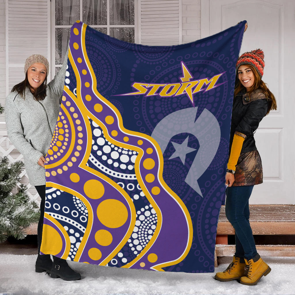 naidoc-week-melbourne-storm-blanket-aboriginal-dot-painting