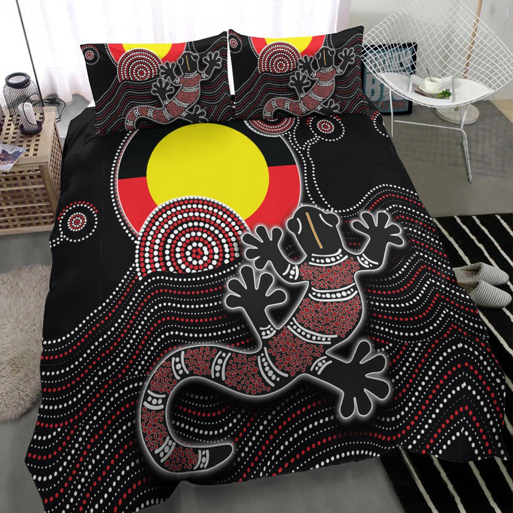aboriginal-bedding-set-gecko-with-aboriginal-flag