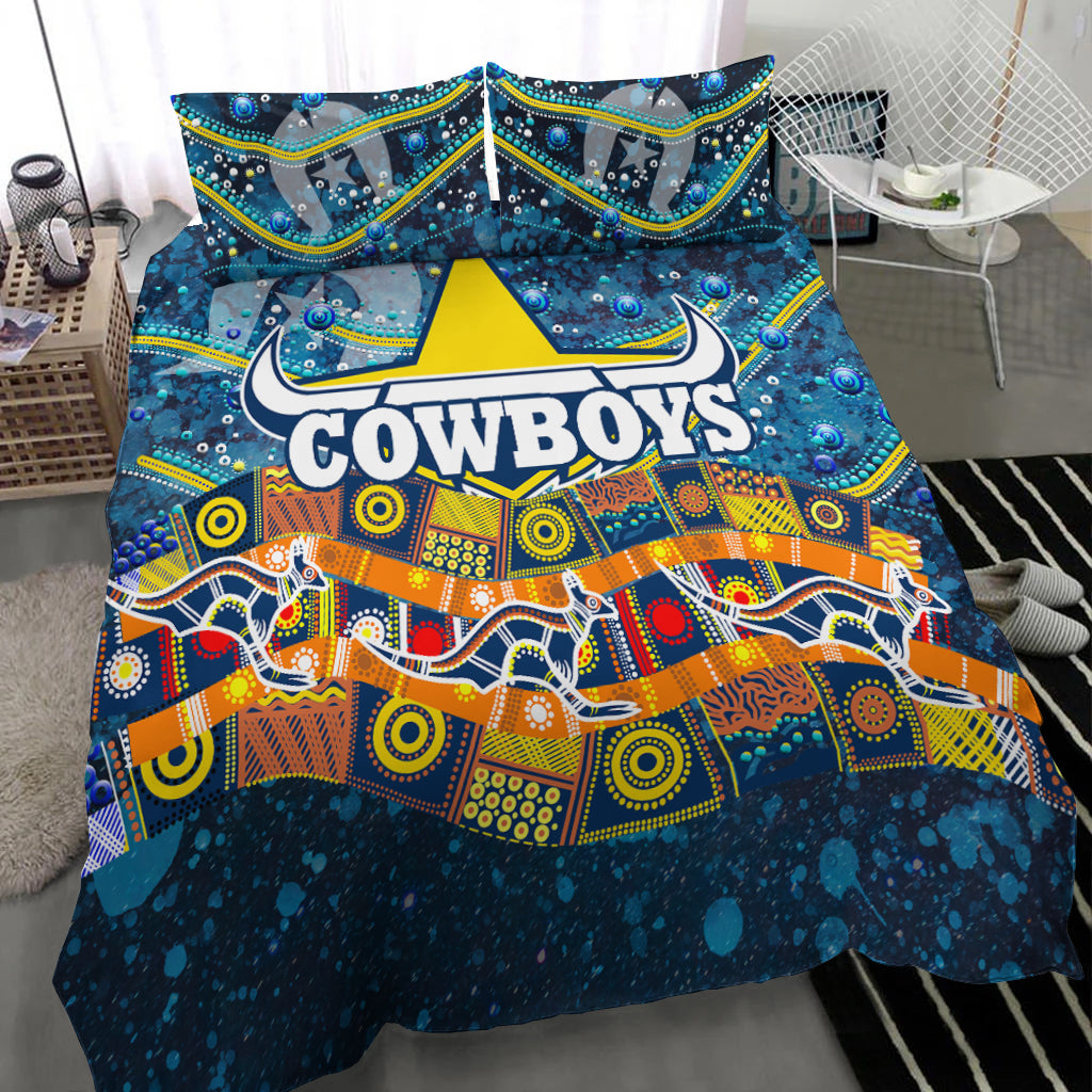 naidoc-week-cowboys-bedding-set-aboriginal-dot-painting