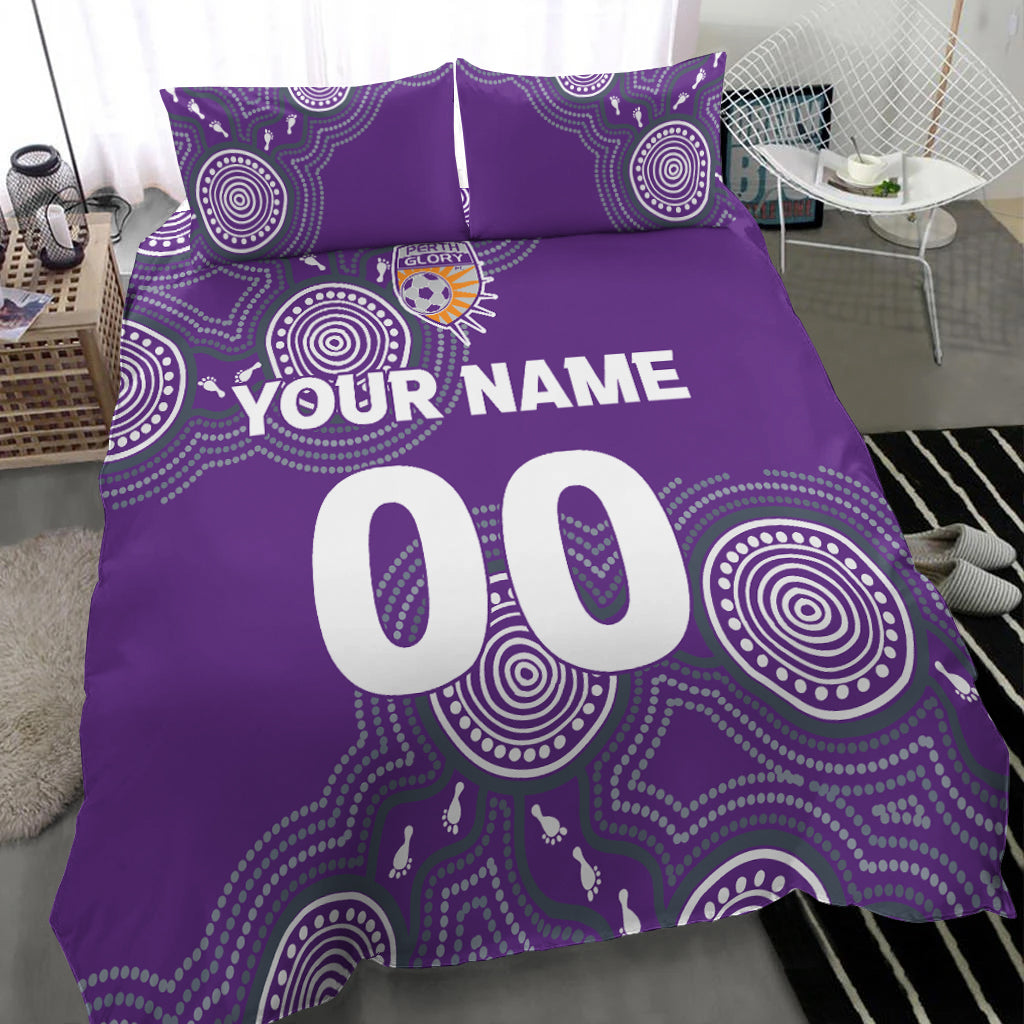 custom-personalised-perth-glory-bedding-set-indigenous-dot-painting-art