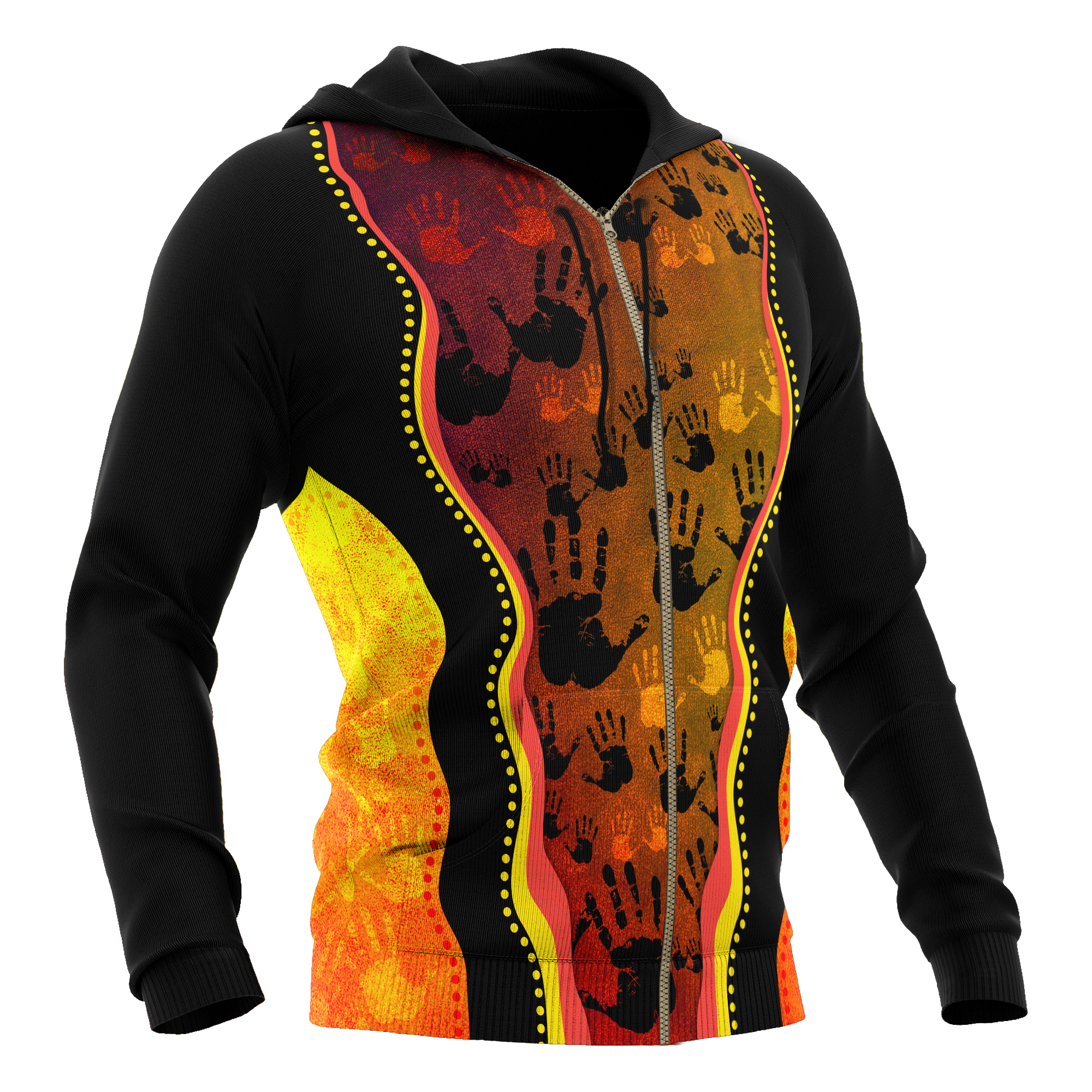 aboriginal-zip-up-hoodie-aboriginal-rock-painting-hand-art-golden-style