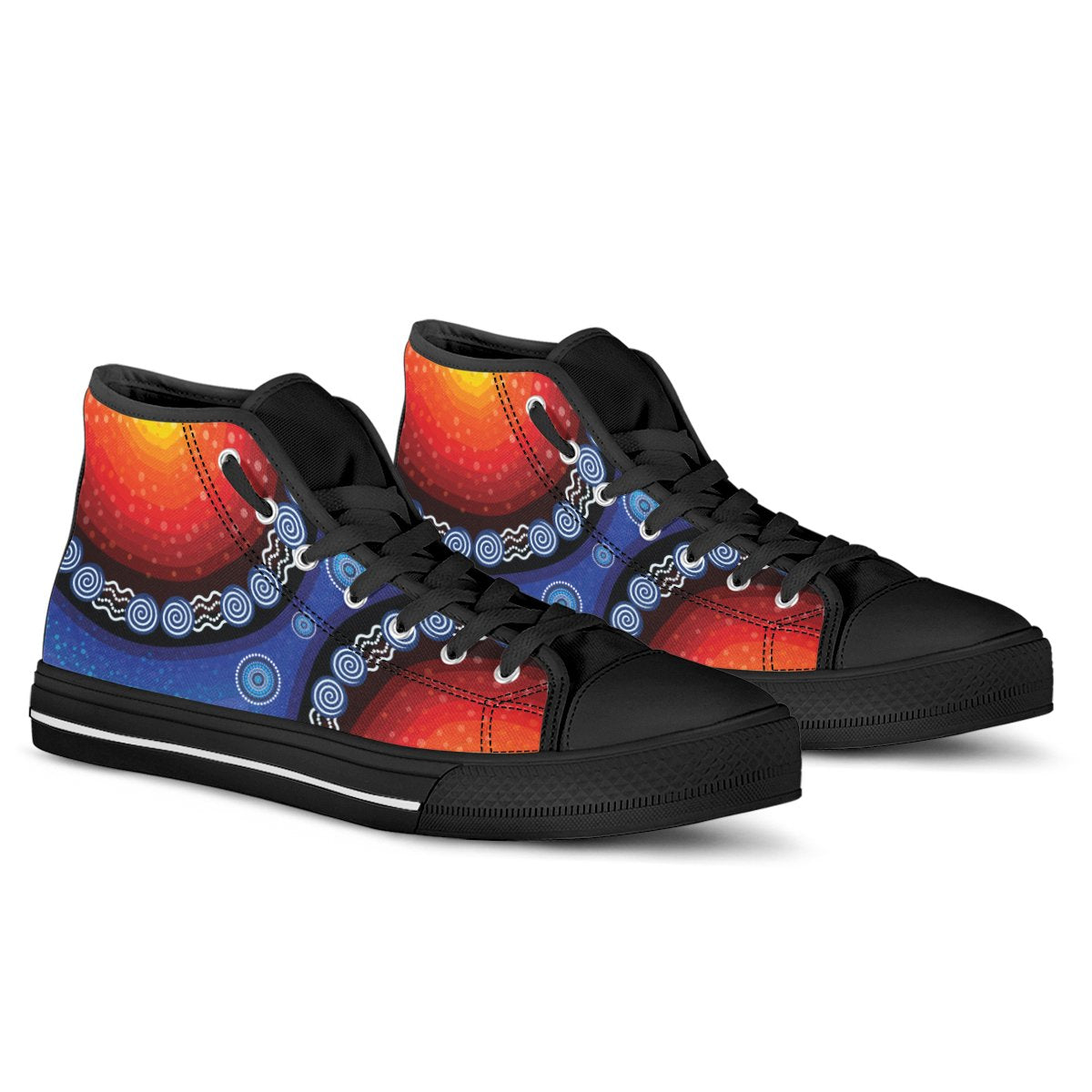 high-top-aboriginal-color-dot-painting