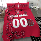custom-personalisedwestern-sydney-wanderers-bedding-set-indigenous-dot-painting-art