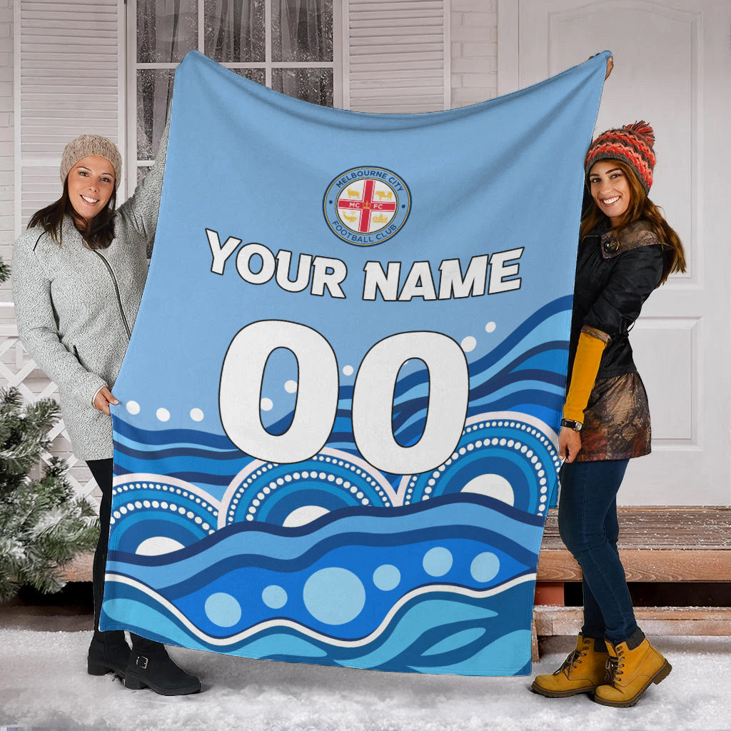 custom-personalised-melbourne-blanket-indigenous-dot-painting-art