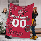 custom-personalised-western-sydney-wanderers-blanket-indigenous-dot-painting-art
