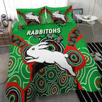 Rabbitohs Rugby Aboriginal Art Bedding Set - LT12