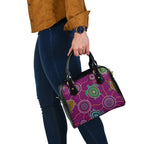 Shoulder HandBag - Aboriginal Turtle Purple Australia Dot Patterns  BN17v - Vibe Hoodie