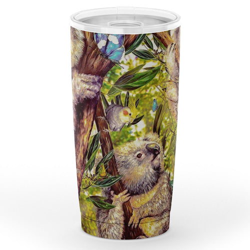 koala-insulated-tumbler-3d-koala-with-waratah-flower-tumbler