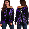 New Zealand Maori Off Shoulder Sweater Simple Love Purple - Vibe Hoodie