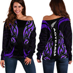 New Zealand Maori Off Shoulder Sweater Simple Love Purple - Vibe Hoodie