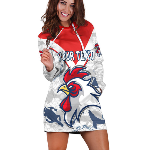 custom-personalised-roosters-hoodie-dress-sydney-indigenous-version-white