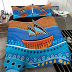aboriginal-bedding-set-aboriginal-dot-painting-depicting-boat