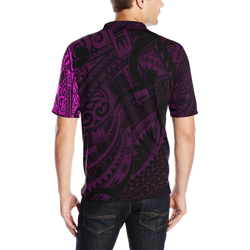 maori-tattoo-style-black-and-pink-polo-t-shirt