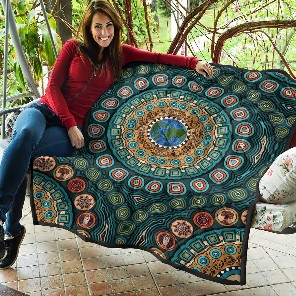 premium-quilt-aboriginal-green-dot-painting-with-earth