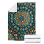 premium-blanket-aboriginal-green-dot-painting-with-earth