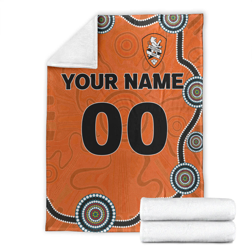 custom-personalised-brisbane-roar-blanket-indigenous-dot-painting-art