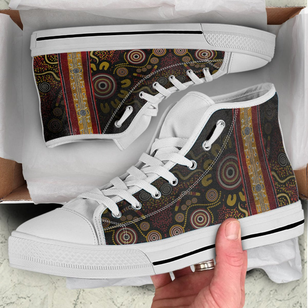 high-top-aboriginal-dot-panting-art-stripe-lines