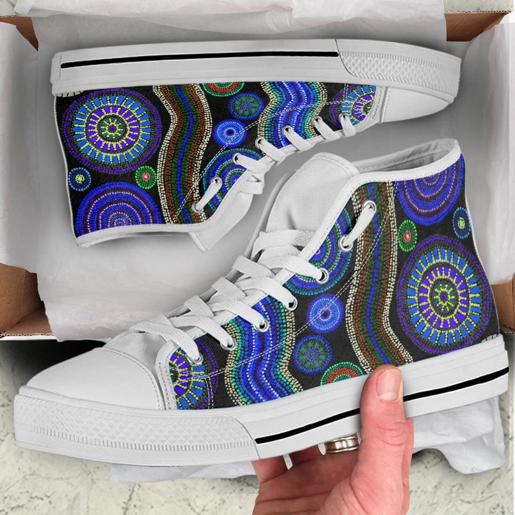 high-top-aboriginal-dot-unique-style-blue
