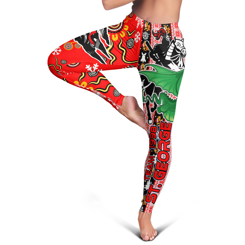 st-george-rugby-christmas-leggings-st-george-xmas-green-dragon-with-snowflakes-and-rugby-ball-leggings