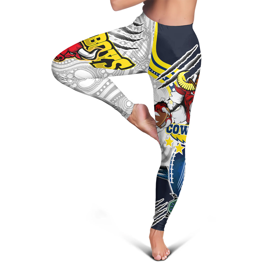 cowboys-rugby-leggings-indigenous-queensland-super-cows-with-sea-turtle-scratch-style-leggings