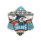 sharks-rugby-christmas-ceramic-ornament-xmas-sharks-christmas-balls-snowflake-with-aboriginal-patterns