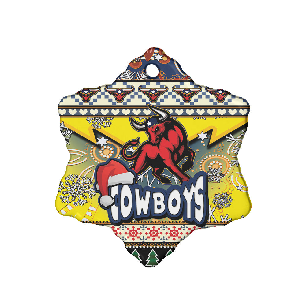 cowboys-rugby-christmas-ceramic-ornament-xmas-cowboys-christmas-balls-snowflake-with-aboriginal-patterns