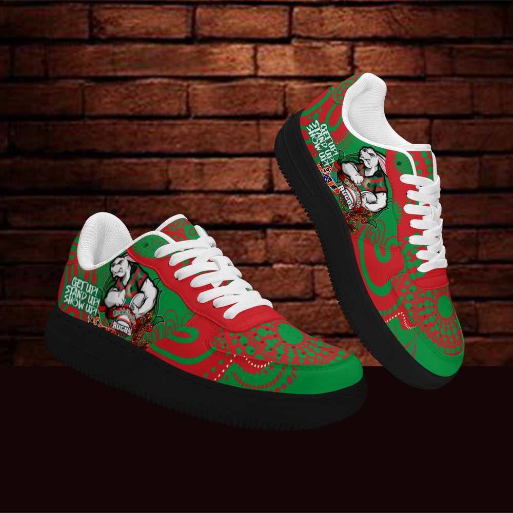 rabbitohs-rugby-naidoc-week-low-top-sneakers-f1-the-souths-get-up-stand-up-show-up-low-top-sneakers