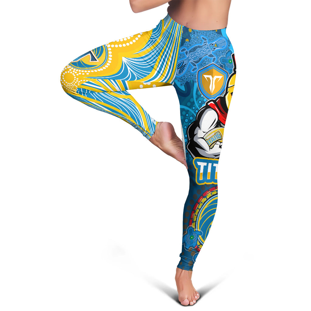 titans-rugby-leggings-gold-coast-titans-mascot-with-aboriginal-art-leggings
