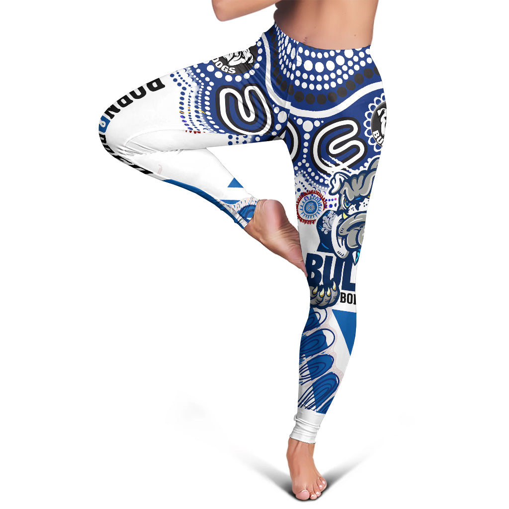 bulldogs-rugby-born-bred-leggings-indigenous-bulldogs-with-rugby-ball-and-aboriginal-patterns-leggings
