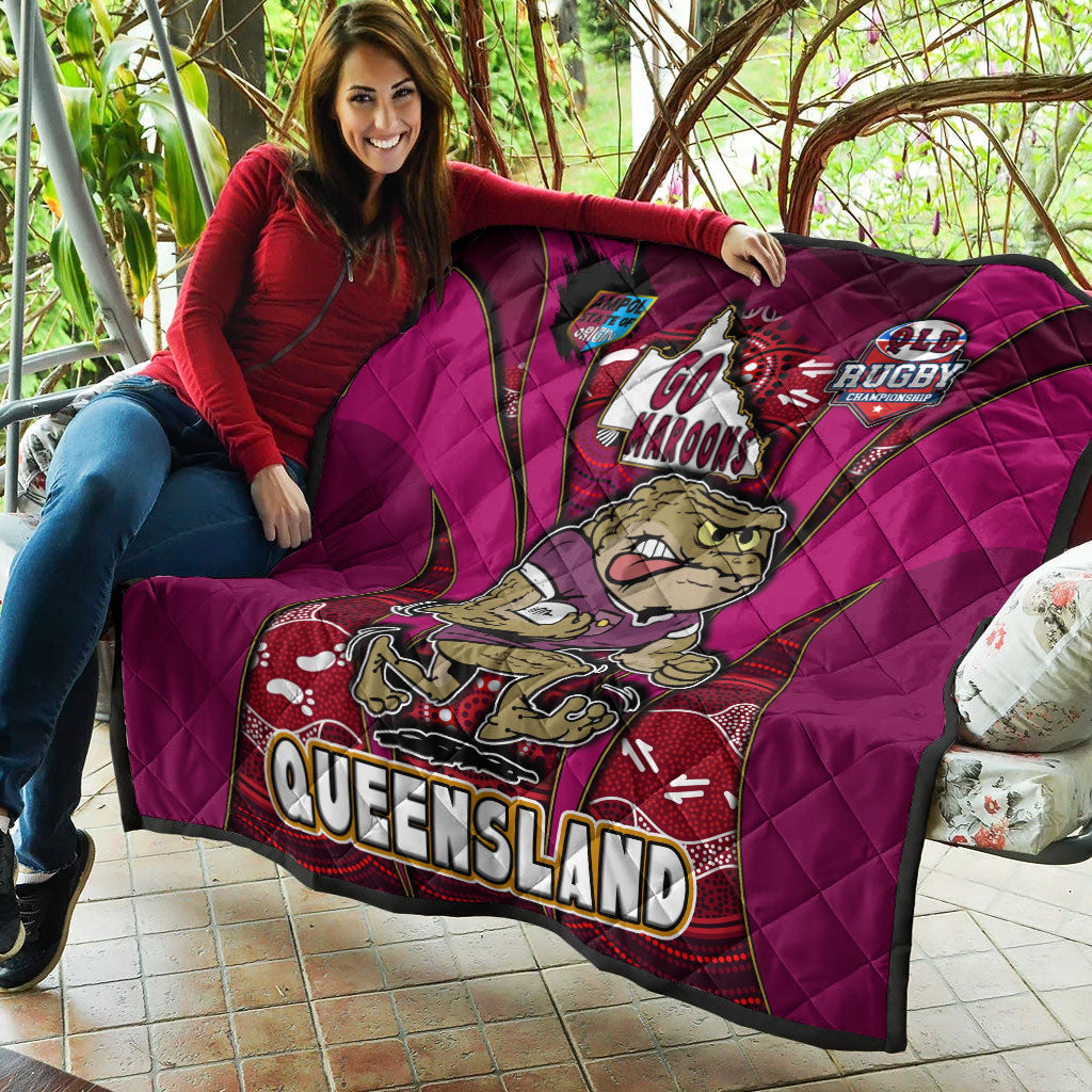 queensland-rugby-league-team-quilt-queensland-maroons-mascot-with-aboriginal-art-state-of-origin-quilt
