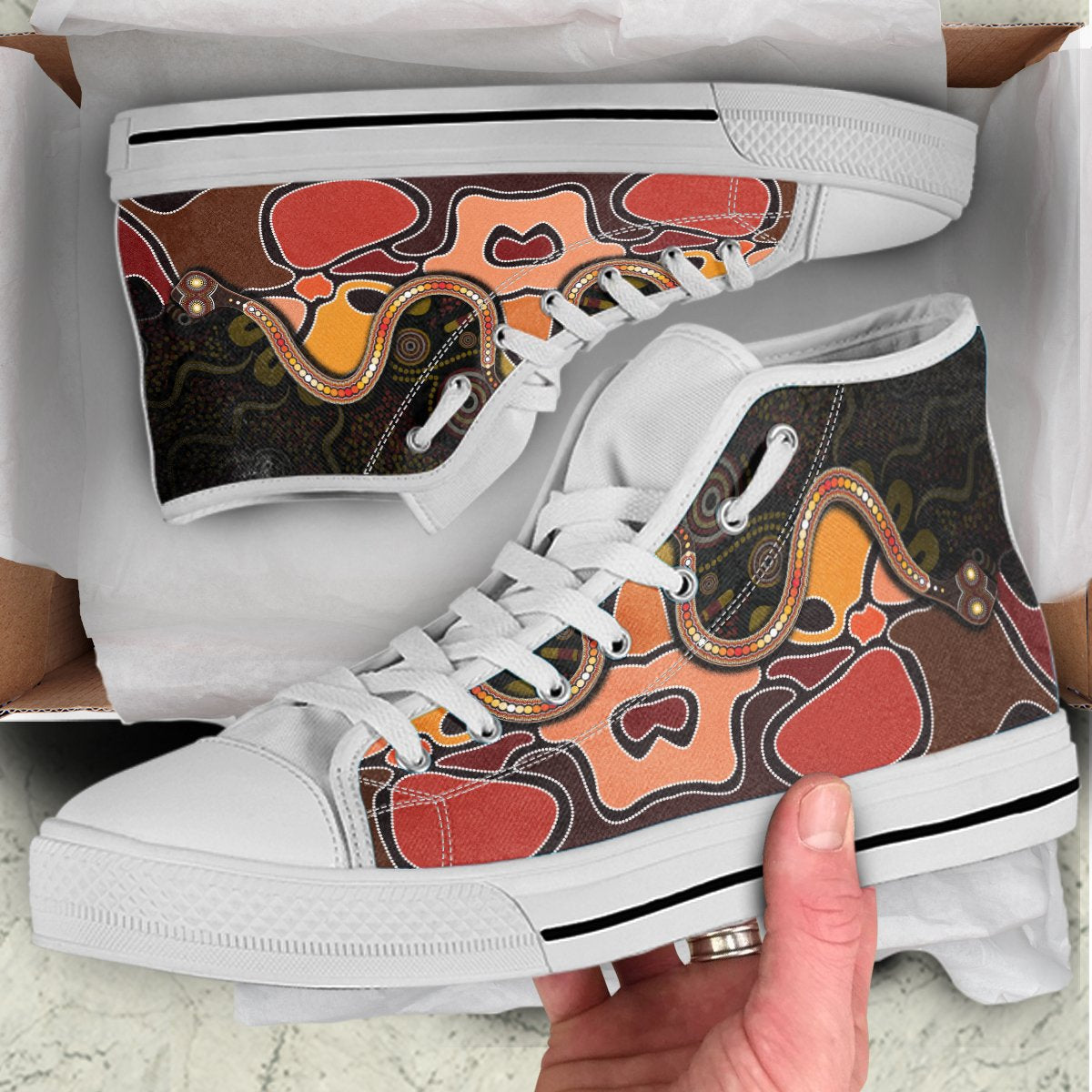 high-top-aboriginal-snake-with-dot-painting
