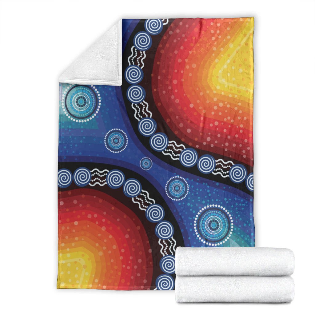 premium-blanket-aboriginal-color-dot-painting
