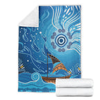 premium-blanket-aboriginal-view-sea-with-fish-and-boat