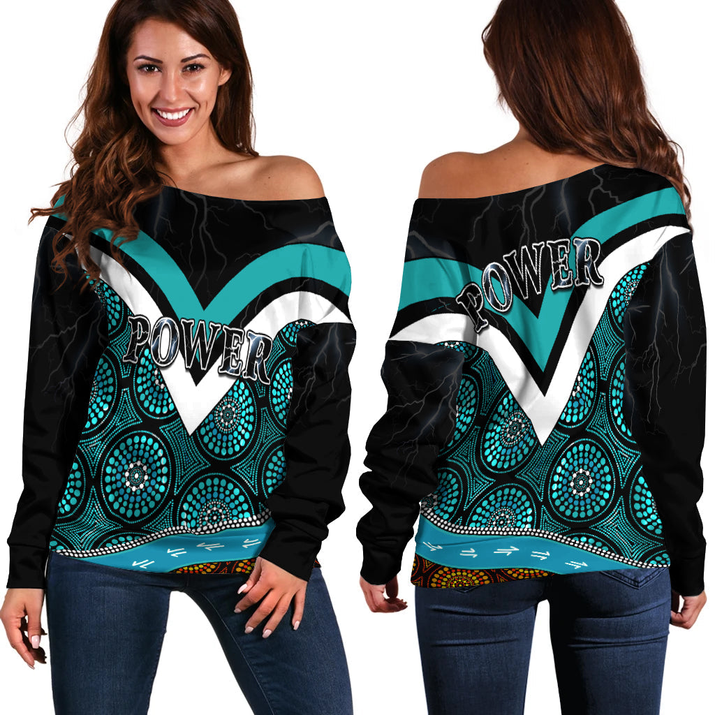 Power Indigenous 2021 Off Shoulder Sweater Proud Port Adelaide | Vibe Hoodie