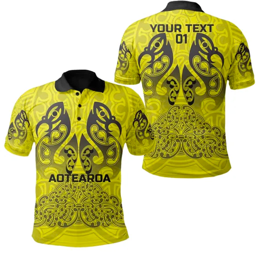 custom-personalised-aotearoa-maori-rugby-polo-shirt-new-zealand-mount-taranaki-manaia-custom-text-and-number
