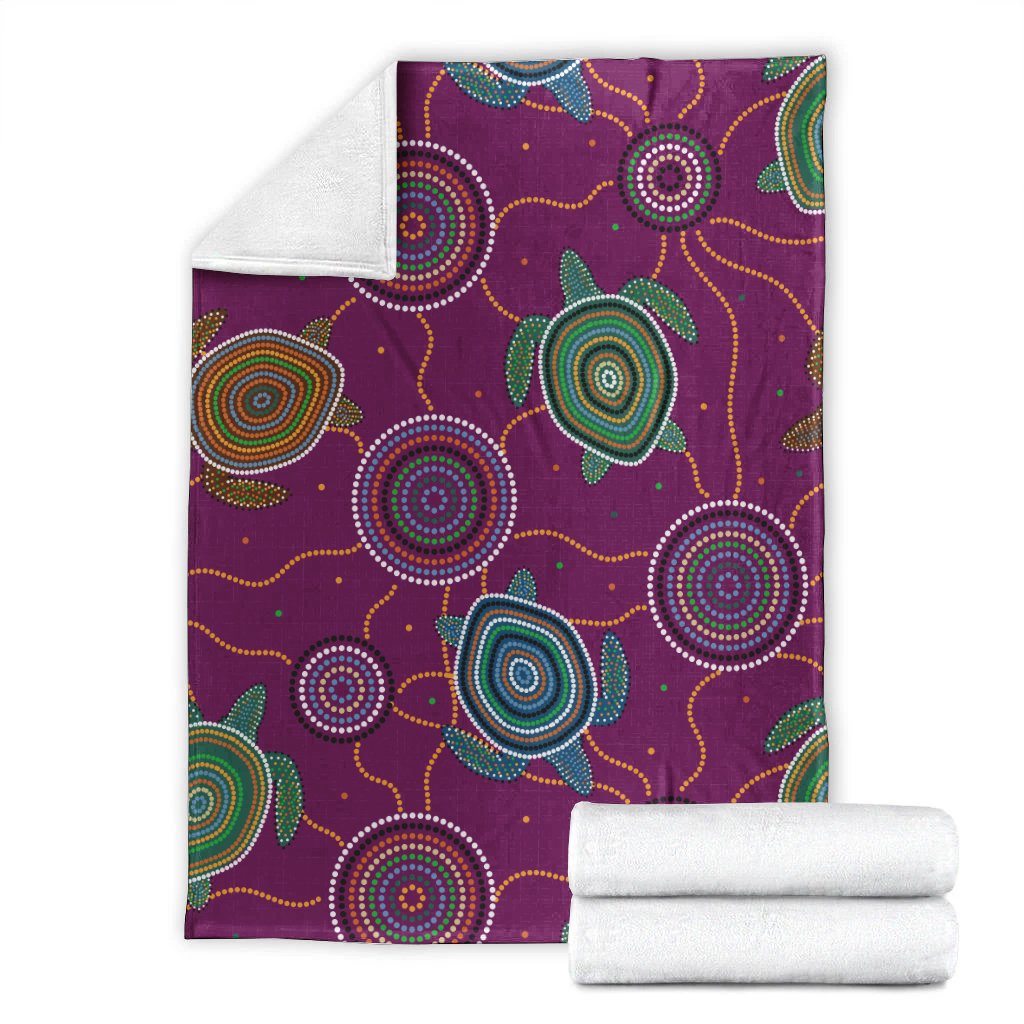premium-blanket-aboriginal-turtle-purple-australia-dot-patterns
