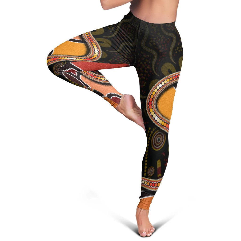 leggings-aboriginal-snake-with-dot-painting