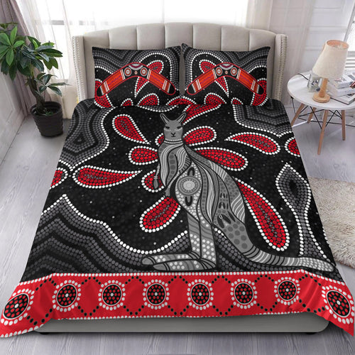 aboriginal-boomerang-bedding-set-kangaroo-australia-red
