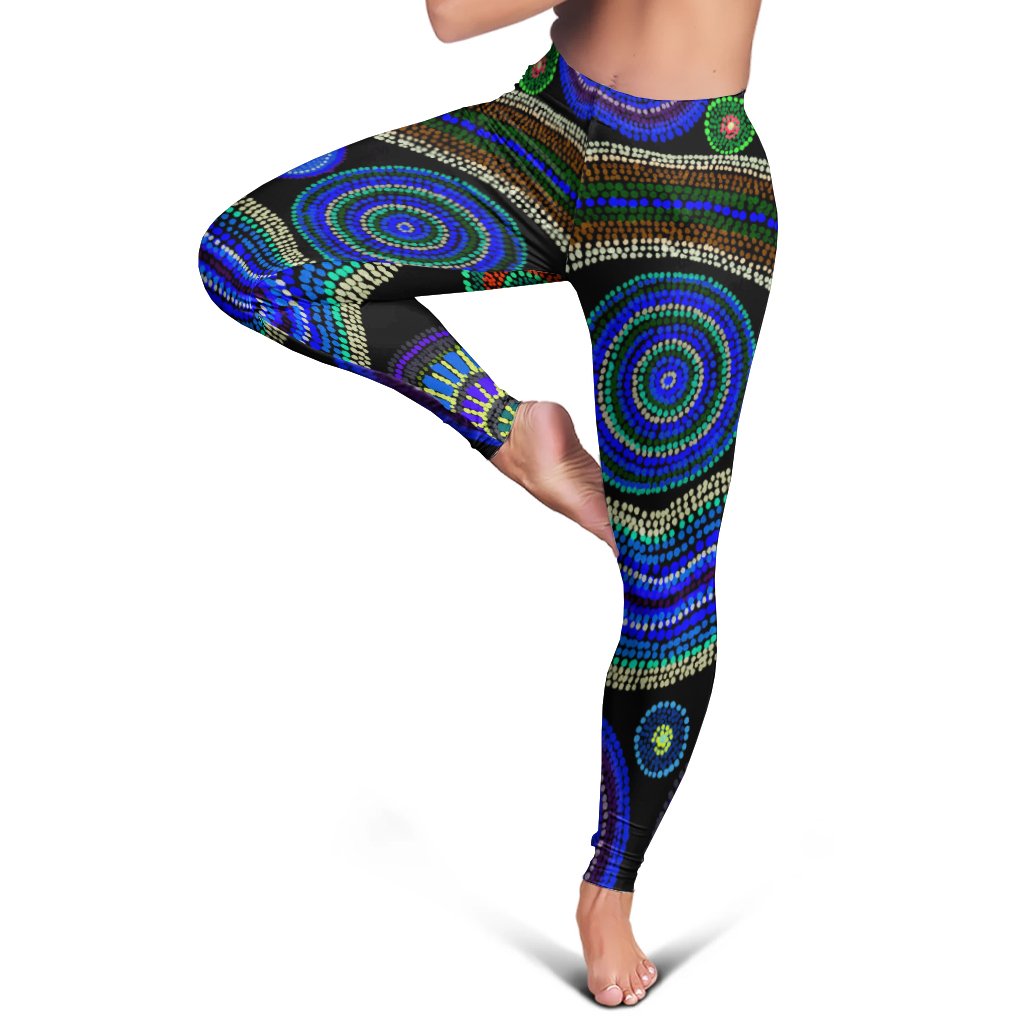 legging-aboriginal-dot-unique-style-blue