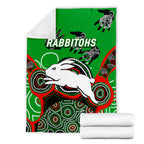 Rabbitohs Rugby Aboriginal Art Blanket - LT12